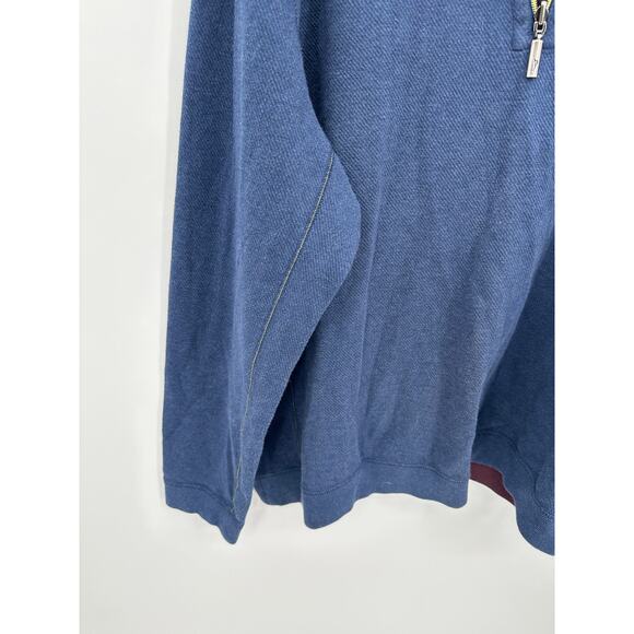 Tommy Bahama Blue Long Sleeve Quarter Zip Knit Pullover Sweater Men's Size 2X - Picture 4 of 8